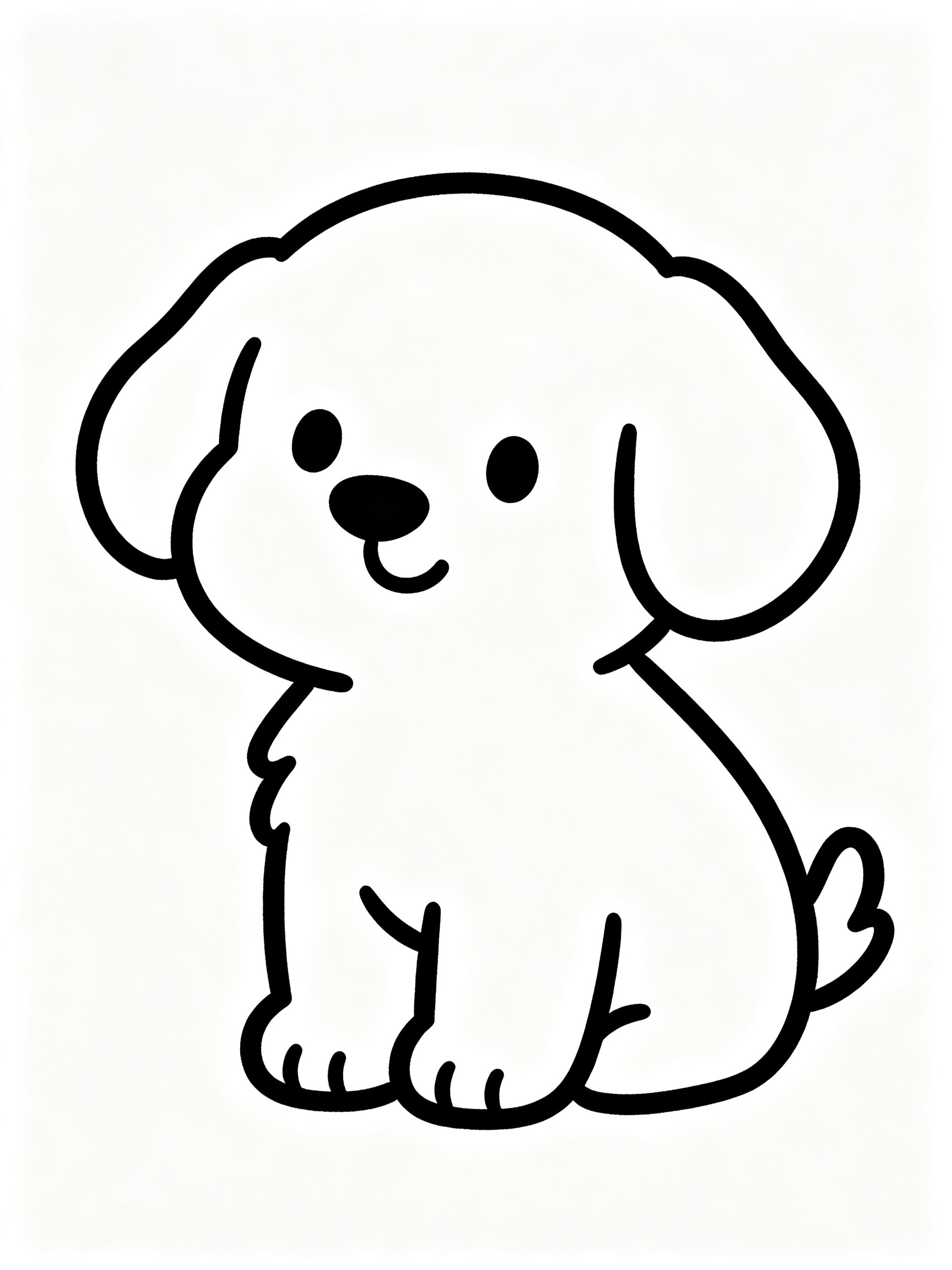 小狗简笔画线稿（可打印涂色）