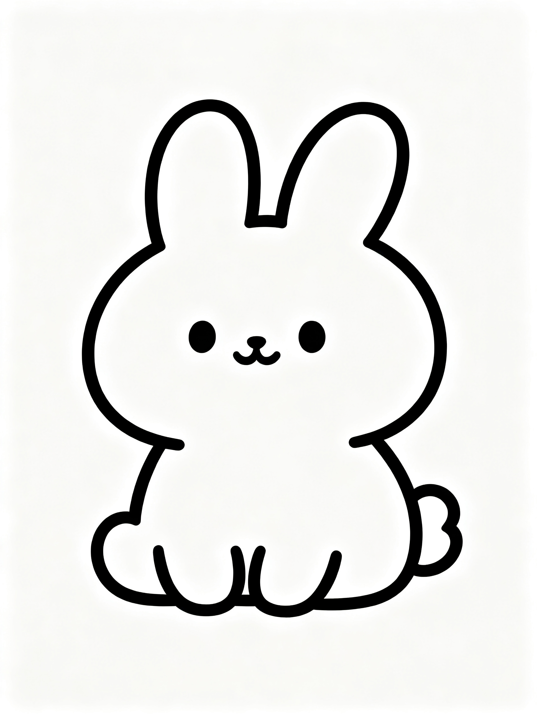 小兔子简笔画线稿（可打印涂色）